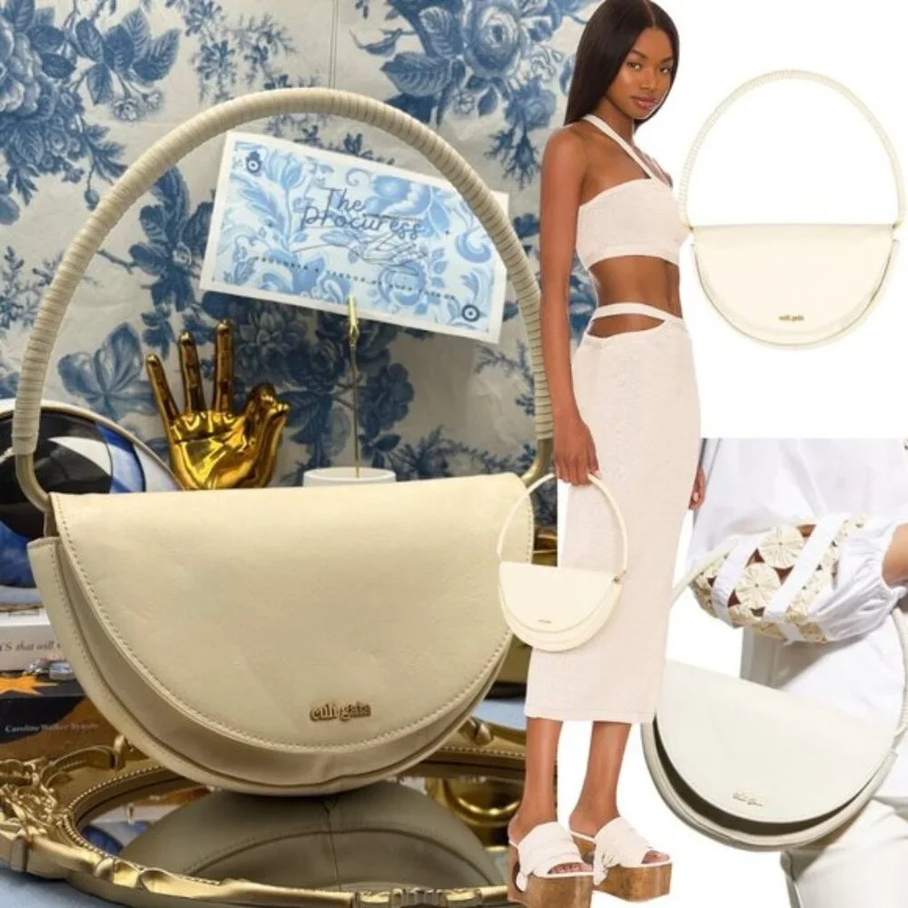 🆕 CULT GAIA 🧿 NWOT Ryka Sculptural Shoulder Bag, Off White Leather